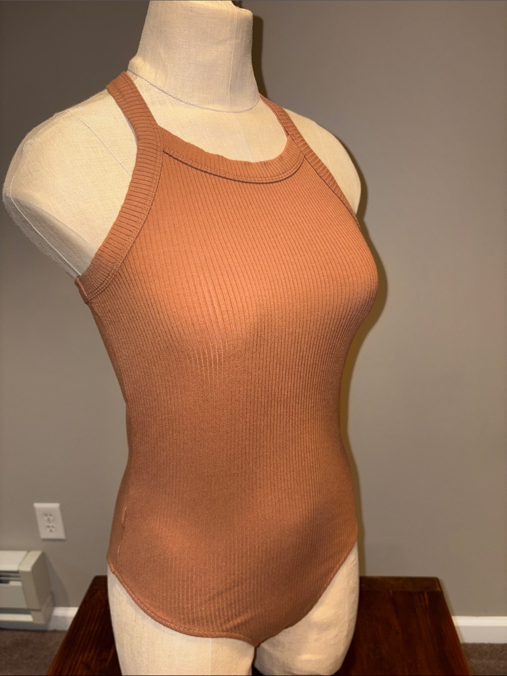 LOFT Ribbed Halter Racerback Bodysuit Size XS - Picture 3 of 10